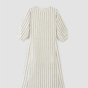 Everlane Aline linen midi Striped Dress
